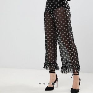 ASOS petite size 6 gold spot mesh pants. NWT! Never worn.